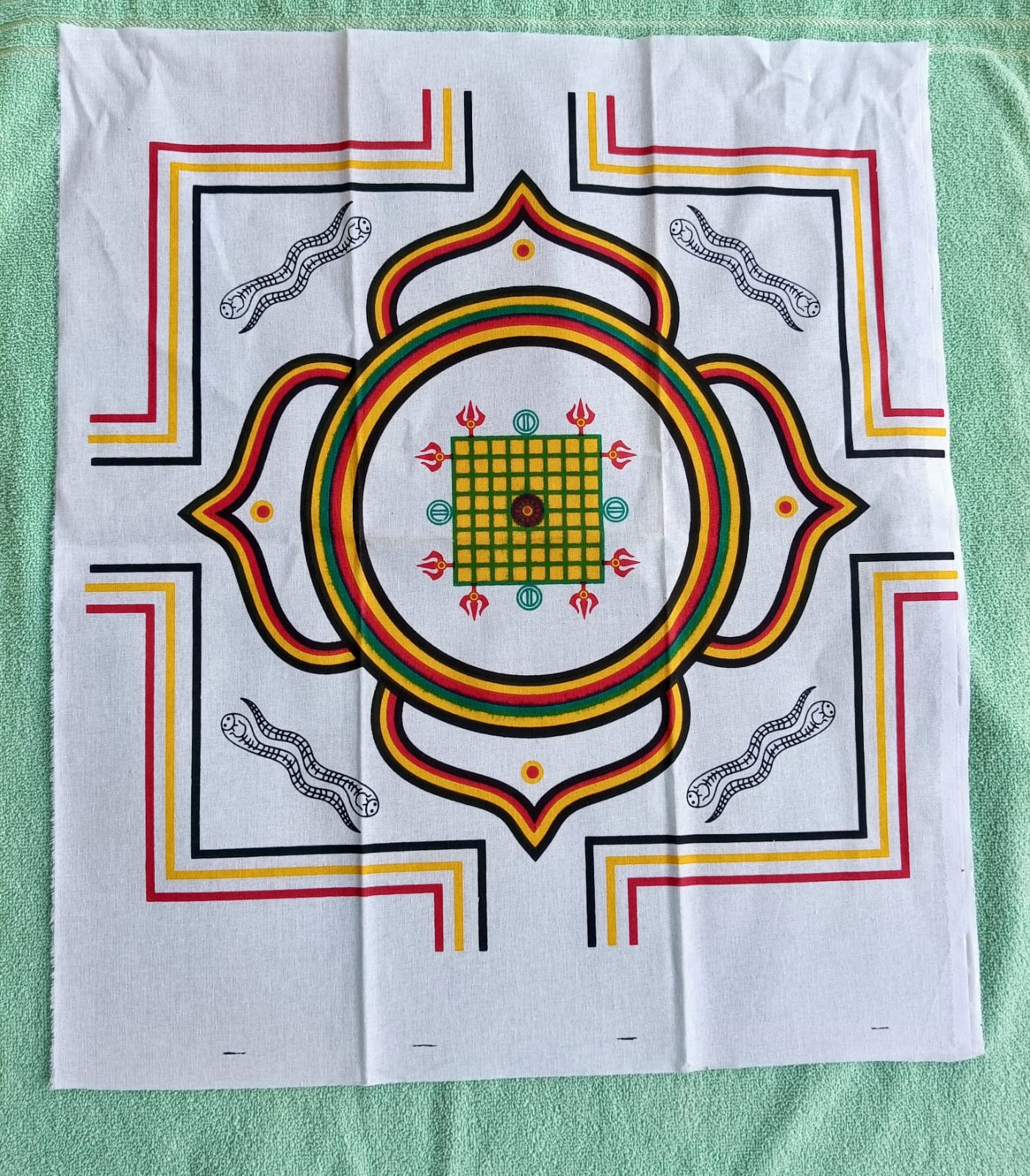 Vastu padam printed on cloth